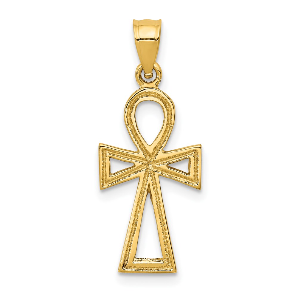 D42.jpg 14k Ankh Cross Charm - Image 1