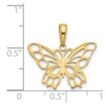 14K Butterfly Cut-out Pendant - Image 3