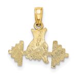 14K Hand Holding Barbell Charm - Image 4