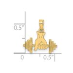 14K Hand Holding Barbell Charm - Image 3