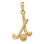 14K 3-D Golf Clubs and Ball Pendant