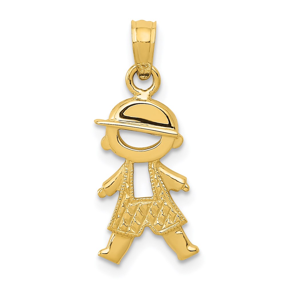 D4367.jpg 14k Polished and Textured Boy Pendant - Image 1