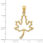 14k Polished Cut Out Maple Leaf Pendant - Image 3
