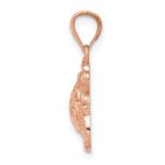 14k Rose Gold Diamond Cut Turtle Pendant - Image 2