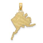 14k Polished and Textured ALASKA Map Charm - Image 4