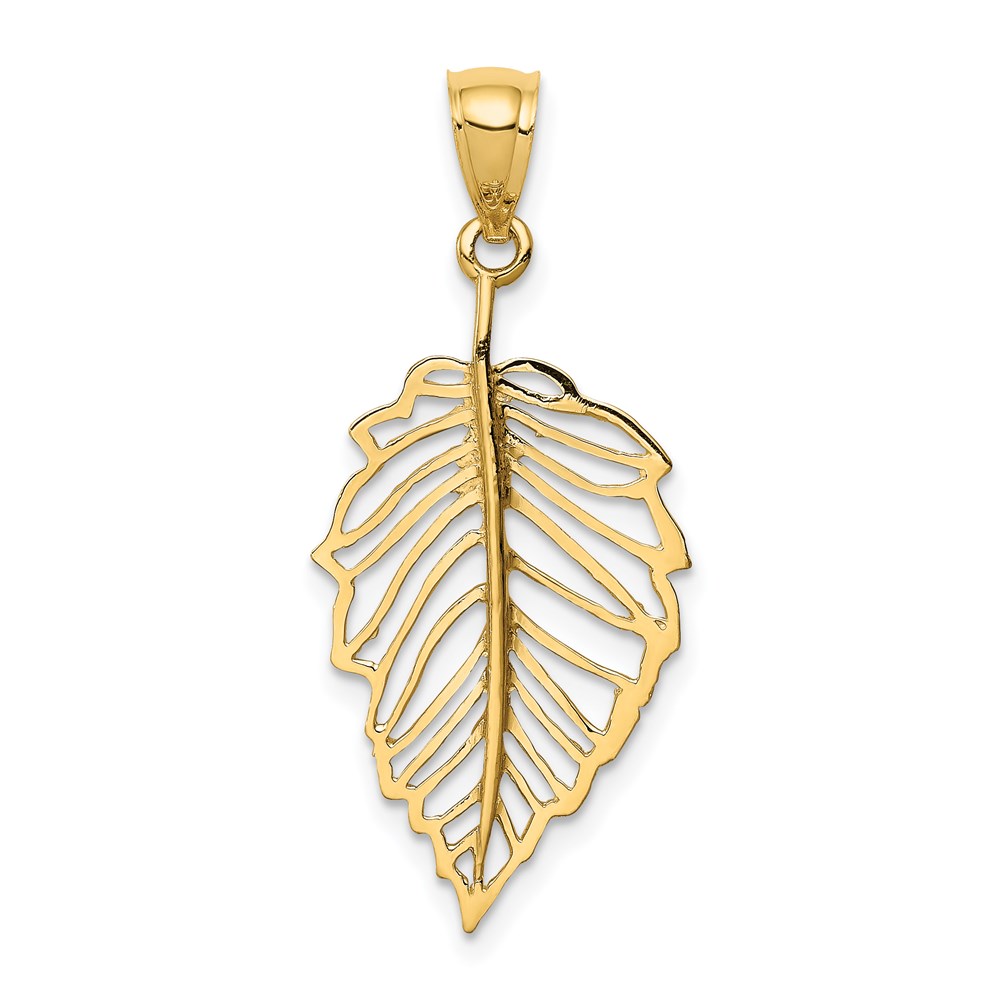 D4453.jpg 14K Polished Leaf Pendant - Image 1