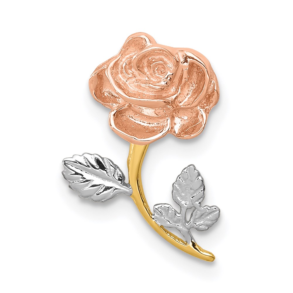 D4455.jpg 14K Two-tone with White Rhodium Polished Rose Chain Slide - Image 1