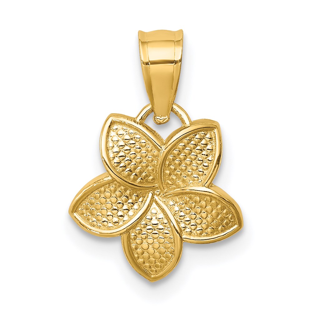 D4462.jpg 14K Polished Mini Plumeria Pendant - Image 1
