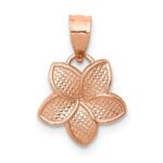 14K Rose Gold Polished Mini Plumeria Pendant