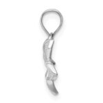 14K White Gold Polished Mini Plumeria Pendant - Image 2