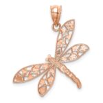 14K Rose Gold Filigree Dragonfly Pendant - Image 3