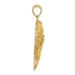 14K Brushed Diamond-cut Lion Head Pendant - Image 2