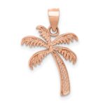 14K Rose Gold Polished Palm Tree Pendant - Image 3
