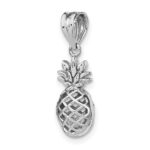 14K White Gold Polished 3-D Pineapple Pendant - Image 5