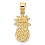 14K Brushed and Diamond-cut Pineapple Pendant - Image 3