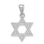 14K White Gold Polished Star of David Pendant - Image 4