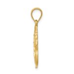 14K Diamond-cut Brushed and Polished Snowman Pendant - Image 2