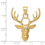 14K Polished Deer Head Pendant - Image 4
