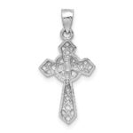 14K White Polished Celtic Cross Pendant - Image 3