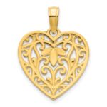 14k Fancy Filigree Heart Pendant - Image 4