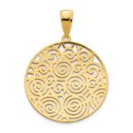 14k Fancy Filigree Swirl Disc Pendant - Image 4