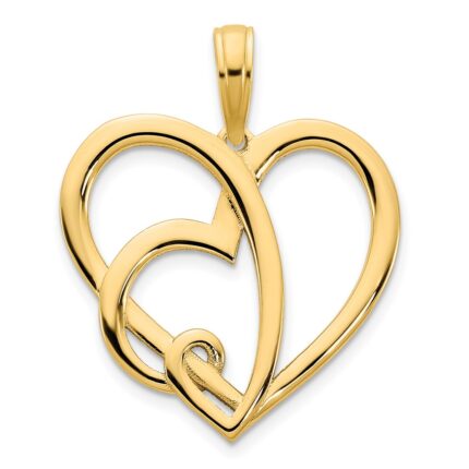 14k  Heart in Heart Pendant