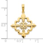 14k Fancy Fleur de Lis Pendant - Image 3