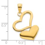 14k Two Hearts Pendant - Image 2