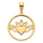 14k Claddagh Circle Pendant - Image 4