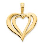 14k Fancy Two Hearts Pendant