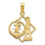 14k Lighthouse and Anchor Charm