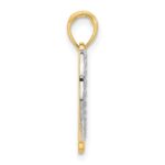 14k and White Rhodium Polished Heart Pendant - Image 2