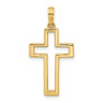 14k Polished Cut-out Cross Pendant