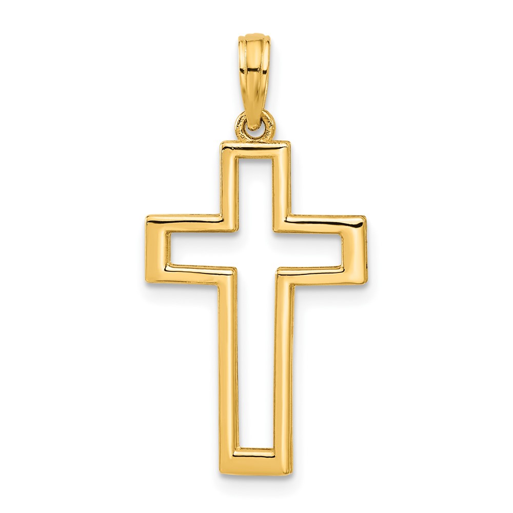 D5286.jpg 14k Polished Cut-out Cross Pendant - Image 1