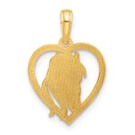 14k Polished Horse Head In Heart Pendant - Image 3
