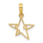 14k Polished Stars Pendant