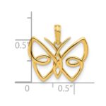 14k Polished Butterfly Pendant - Image 4