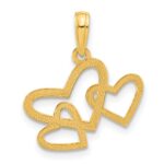 14k Polished Triple Heart Pendant - Image 3