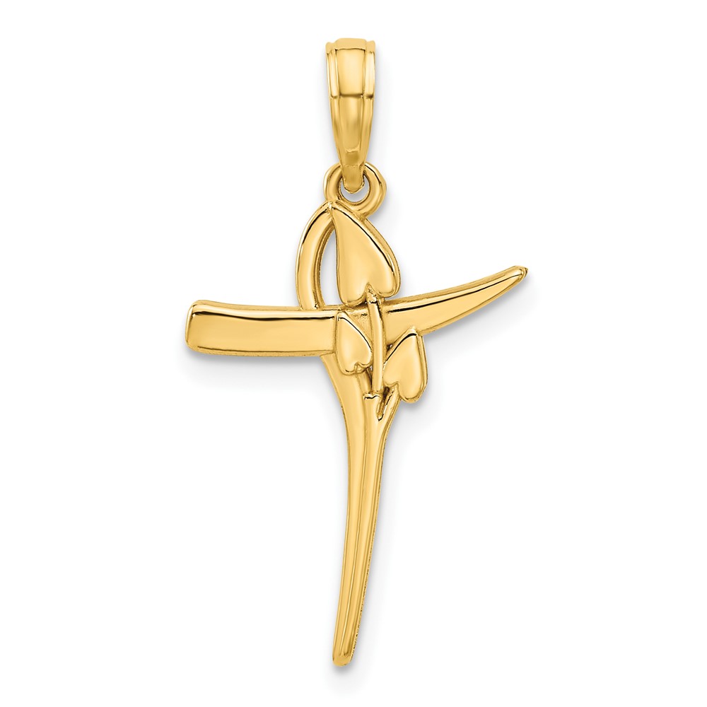 D5427.jpg 14k Polished Floral Cross Pendant - Image 1