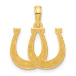 14k Polished Double Horseshoe Pendant - Image 3