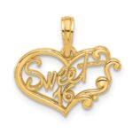 14k Fancy SWEET 16 in Heart Charm