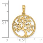 14K Polished Circle with Tree Charm - Image 3
