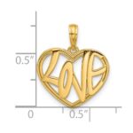 14K Polished Fancy LOVE in Heart Charm - Image 4