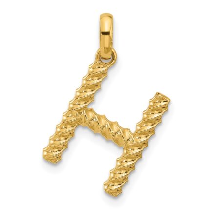 14ky Fancy Twist Letter H