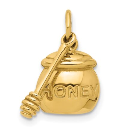 14k Fancy HONEY Pot With Dipper Charm