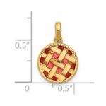 14k Red Enameled Fancy Pie Charm - Image 4