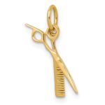 14k Fancy Comb and Scissors Pendant - Image 4