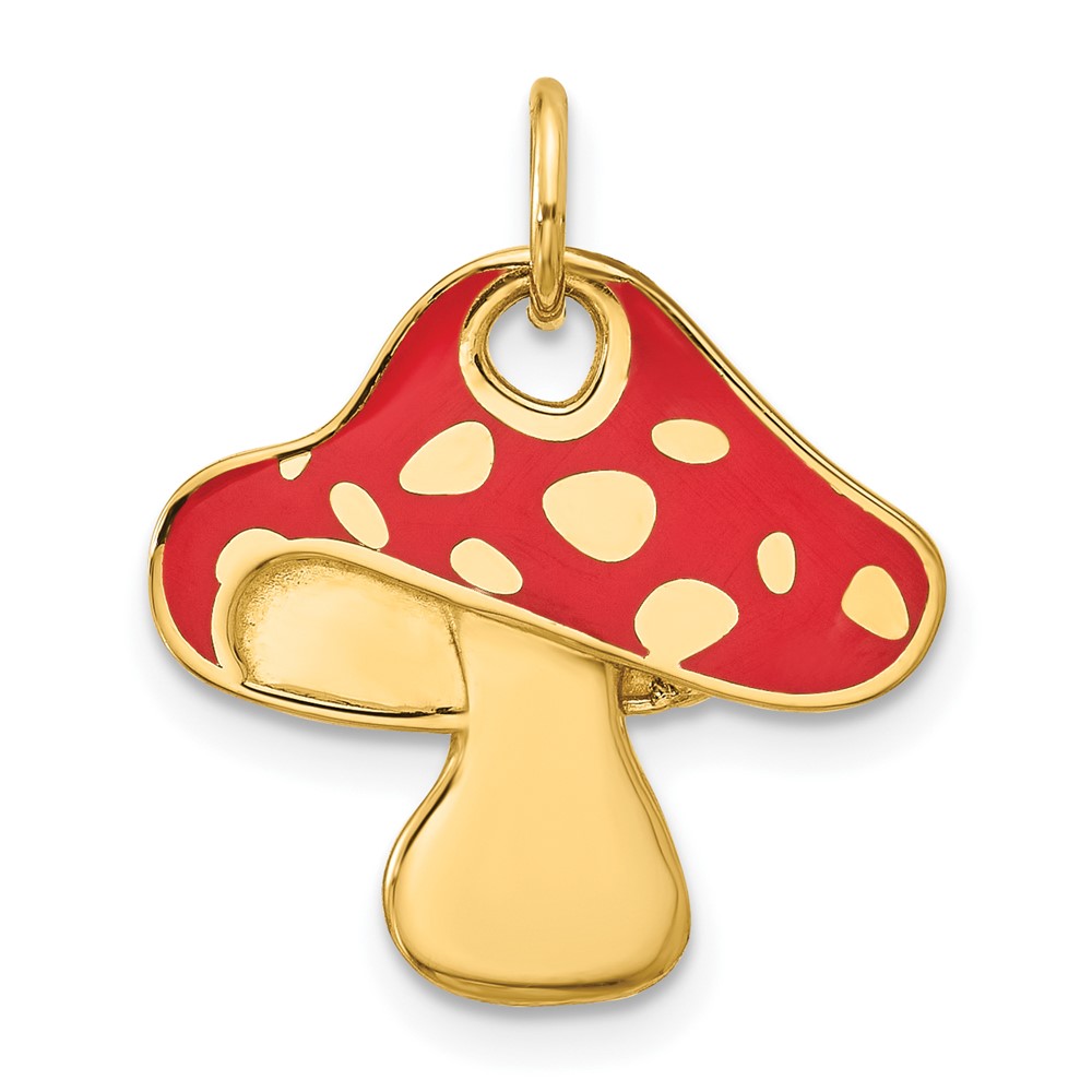 D5719.jpg 14k Enameled Flat Toadstool Charm - Image 1