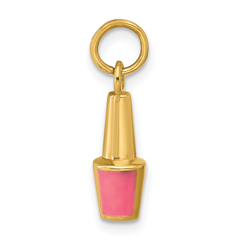 D5721.jpg 14k Pink Enameled Nail Polish Charm - Image 1