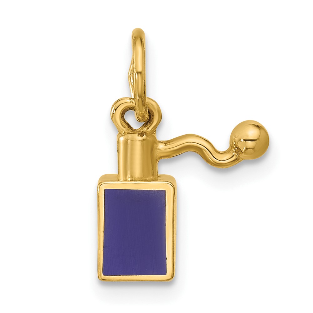 D5722.jpg 14k Blue Enameled Square Perfume Bottle Charm - Image 1